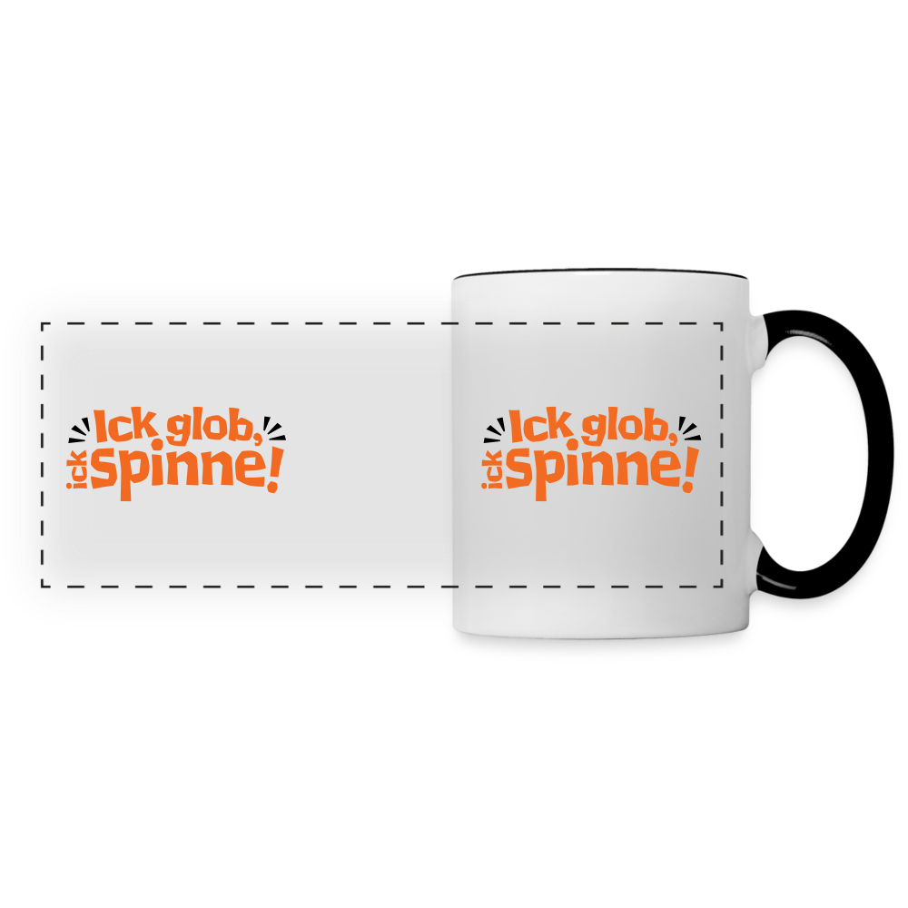 Ick glob, ick spinne! - Tasse zweifarbig - Weiß/Schwarz