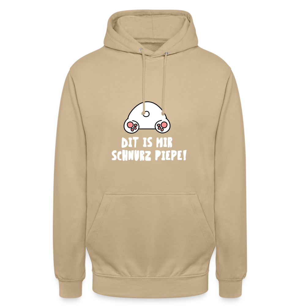 Dit is mir Schnurz Piepe - Unisex Hoodie - Beige