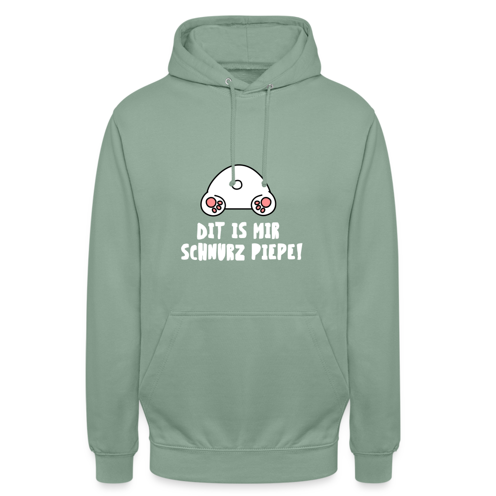 Dit is mir Schnurz Piepe - Unisex Hoodie - Graugrün