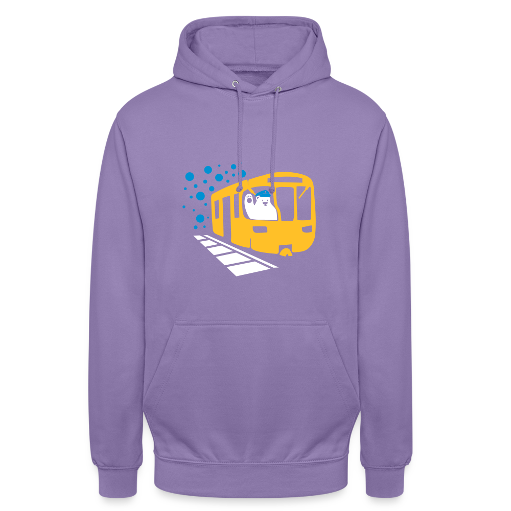 Bär in U-Bahn Kommt - Unisex Hoodie - Lavendel