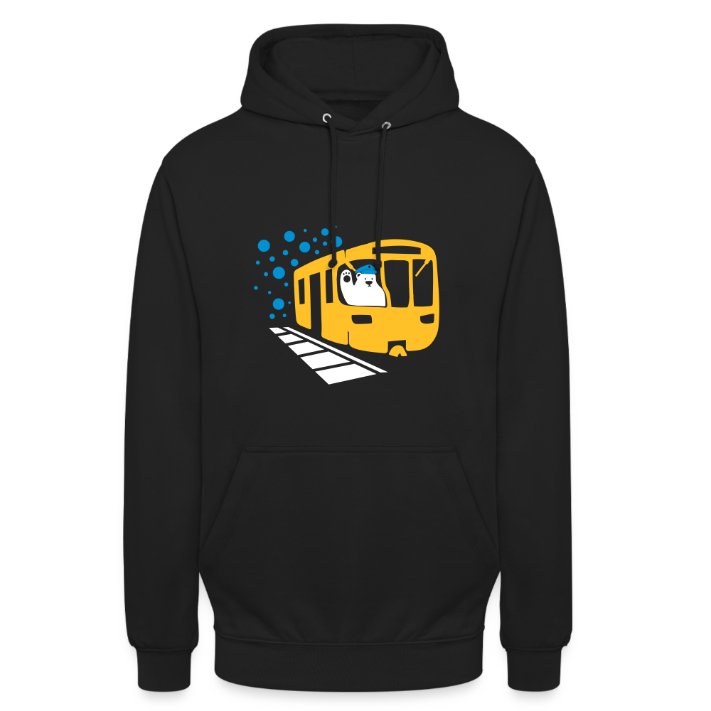 Bär in U-Bahn Kommt - Unisex Hoodie - Schwarz