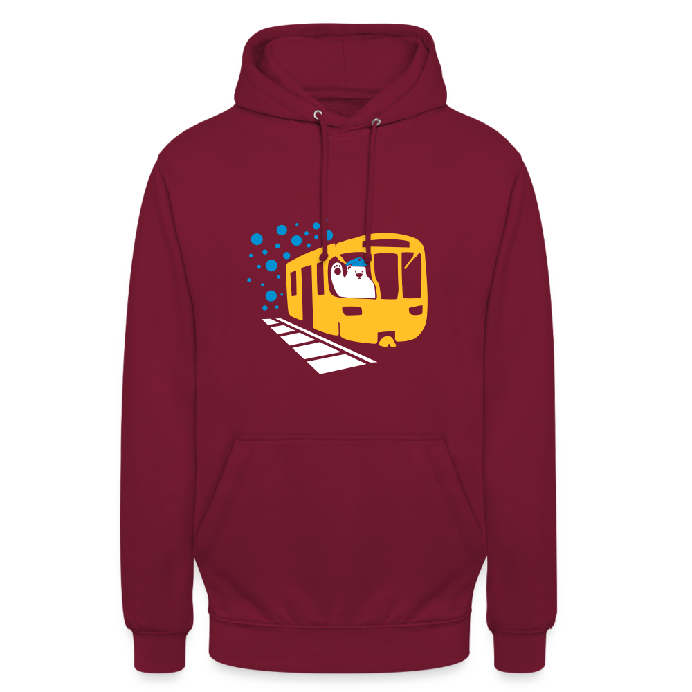 Bär in U-Bahn Kommt - Unisex Hoodie - Bordeaux