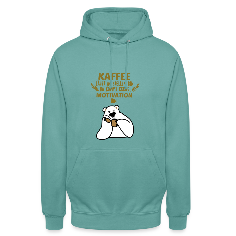 Kaffee motiviert - Unisex Hoodie - Pastelltürkis