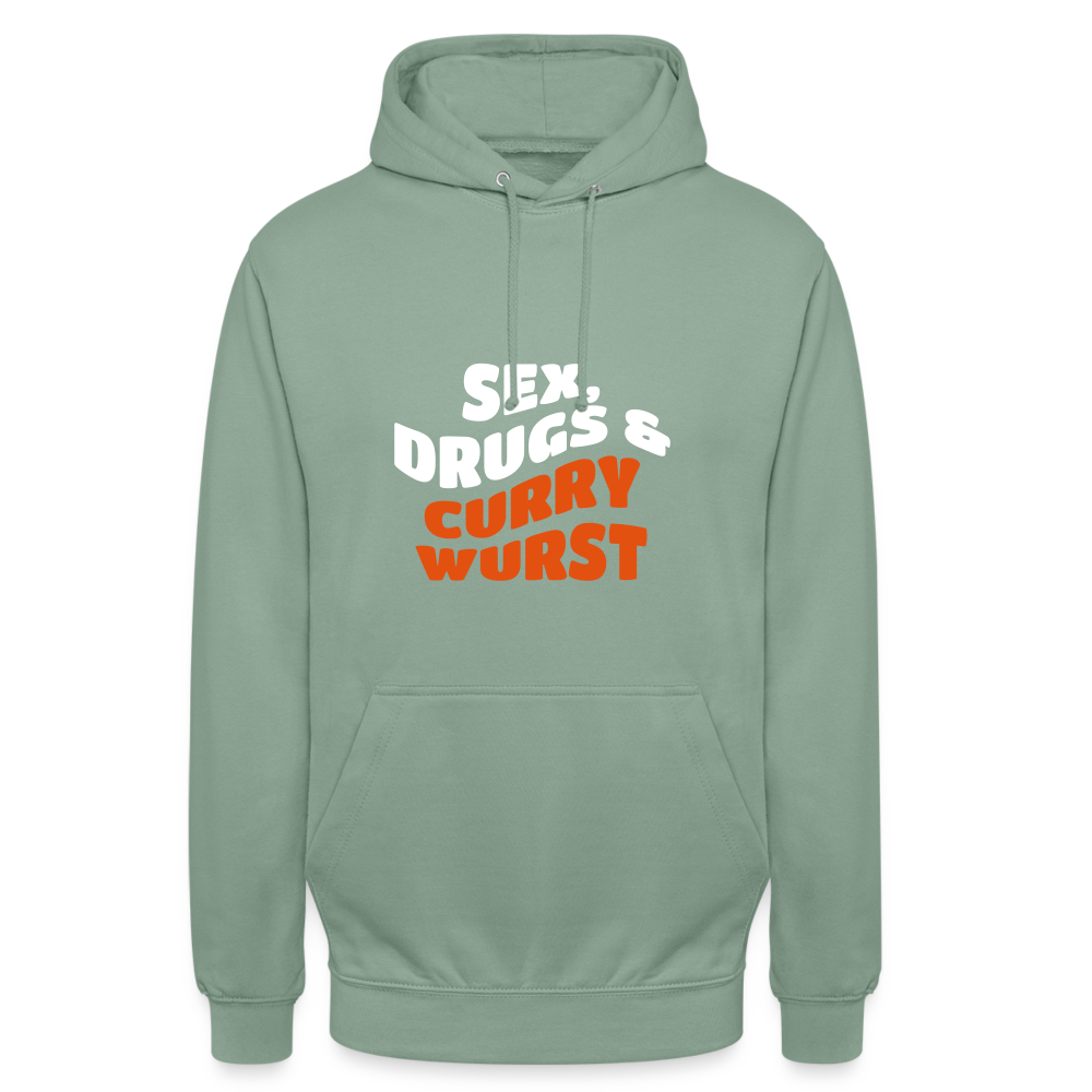 Sex, Drucks & Currywurst - Unisex Hoodie - Graugrün
