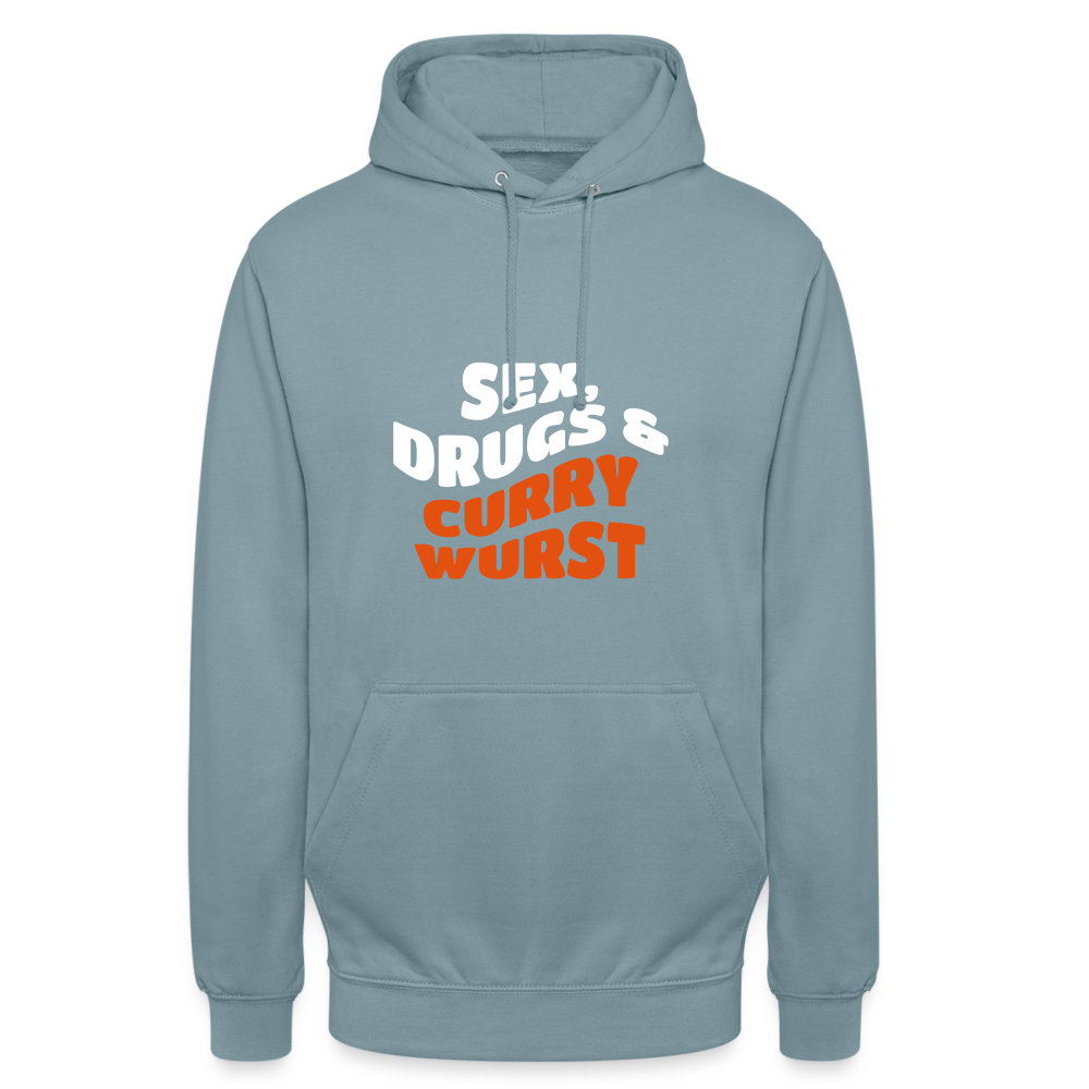 Sex, Drucks & Currywurst - Unisex Hoodie - Nebelblau