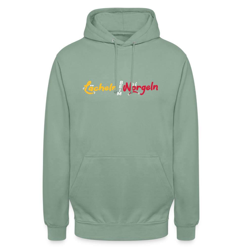 Lächeln beim Nörgeln - Unisex Hoodie - Graugrün