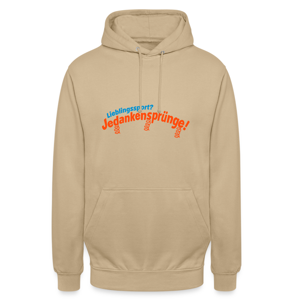 Lieblingssport? Jedankensprünge! - Unisex Hoodie - Beige