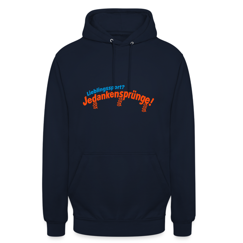 Lieblingssport? Jedankensprünge! - Unisex Hoodie - Navy
