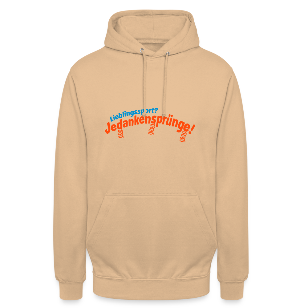 Lieblingssport? Jedankensprünge! - Unisex Hoodie - Pfirsich