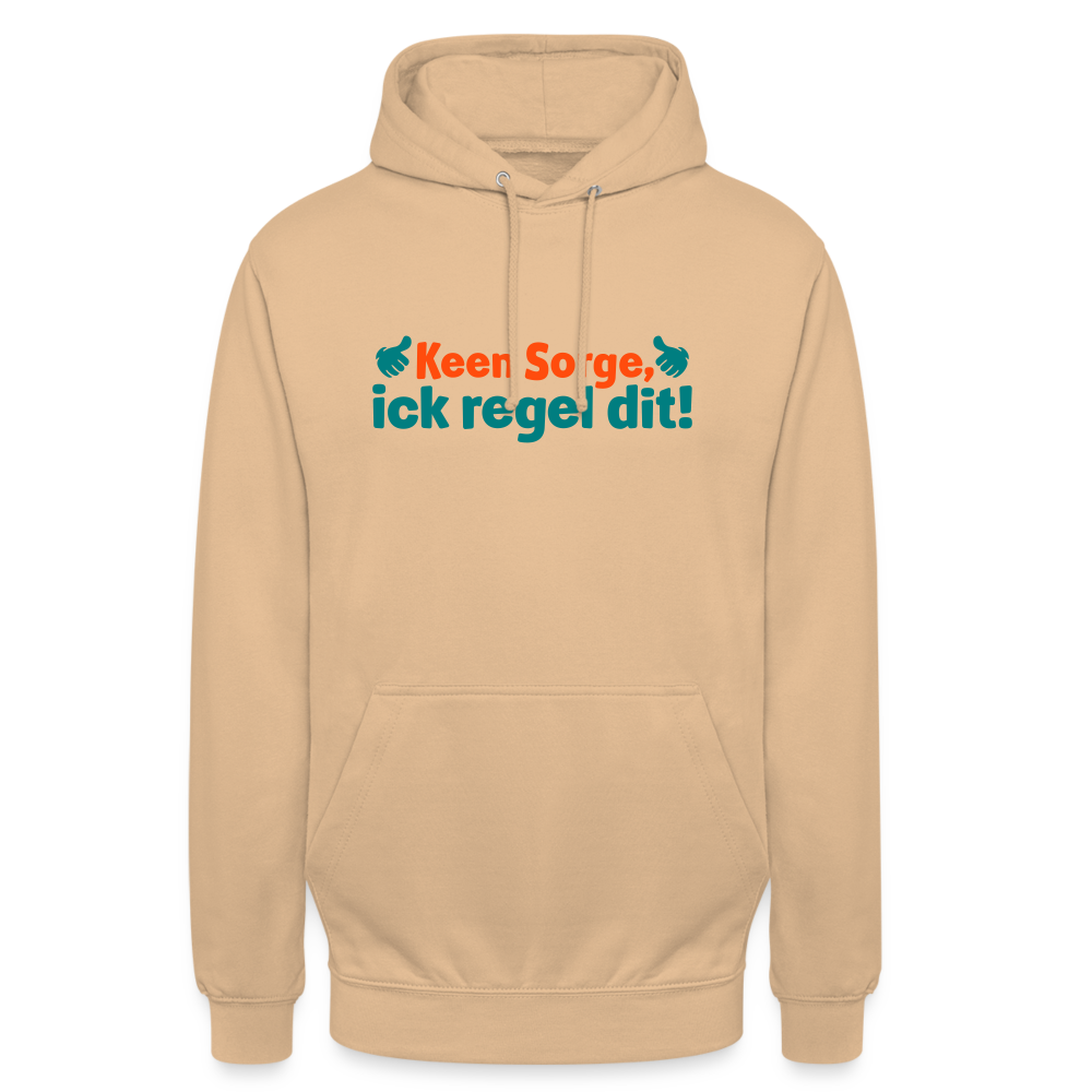 Keene Sorge, ick regel dit! - Unisex Hoodie - Pfirsich