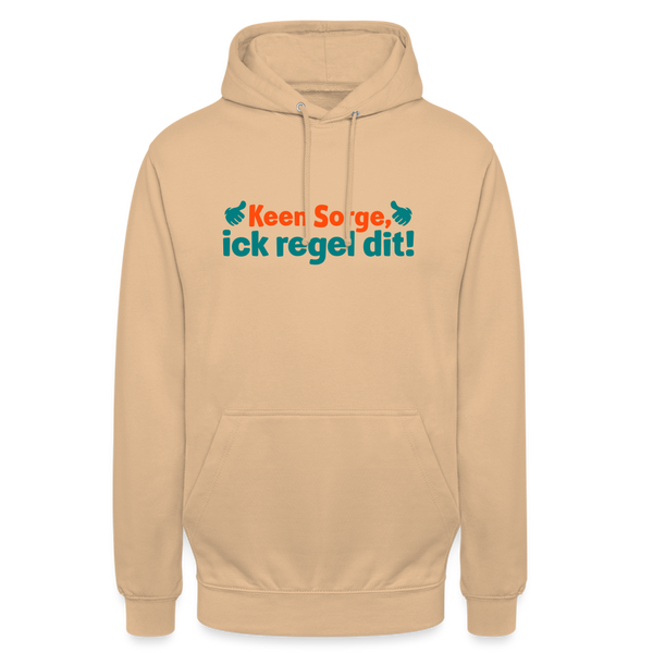 Keene Sorge, ick regel dit! - Unisex Hoodie - Pfirsich
