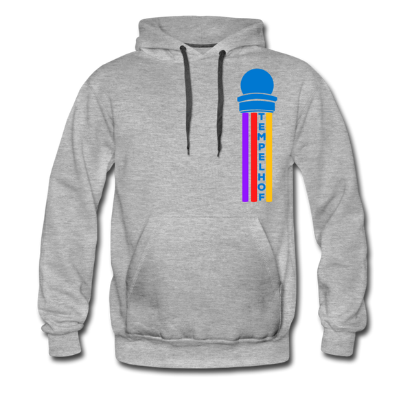 Tempelhof Radarturm - Männer Premium Hoodie - Grau meliert