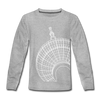 Der Turm von unten - weiß - Kinder Langarmshirt - Grau meliert