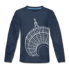 Der Turm von unten - weiß - Kinder Langarmshirt - Navy