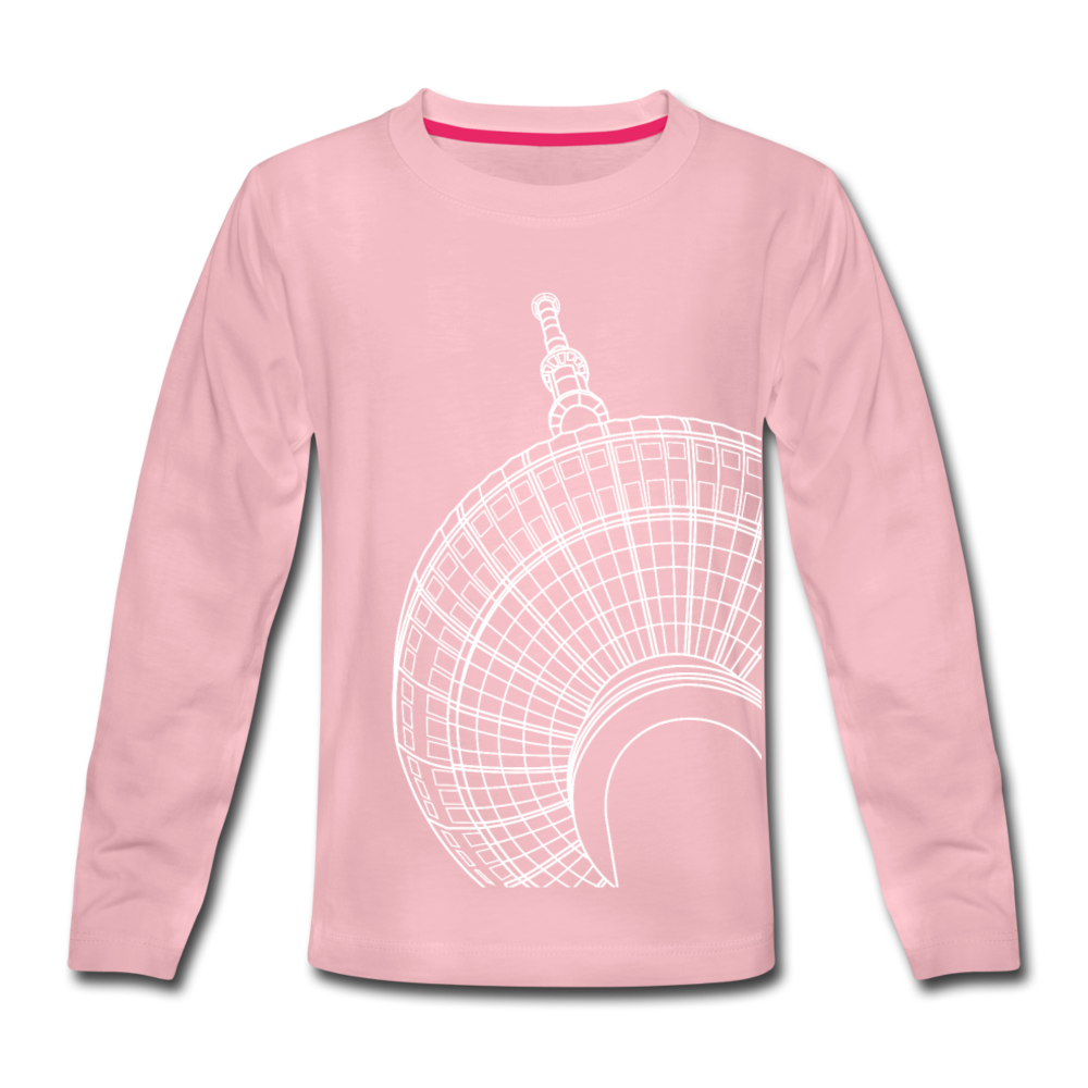 Der Turm von unten - weiß - Kinder Langarmshirt - Hellrosa
