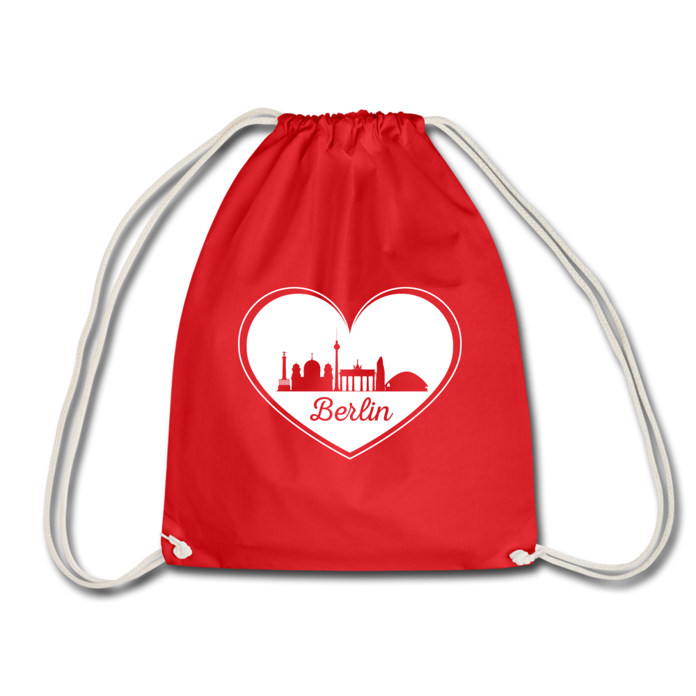 I love Berlin dunkel - Turnbeutel - Rot