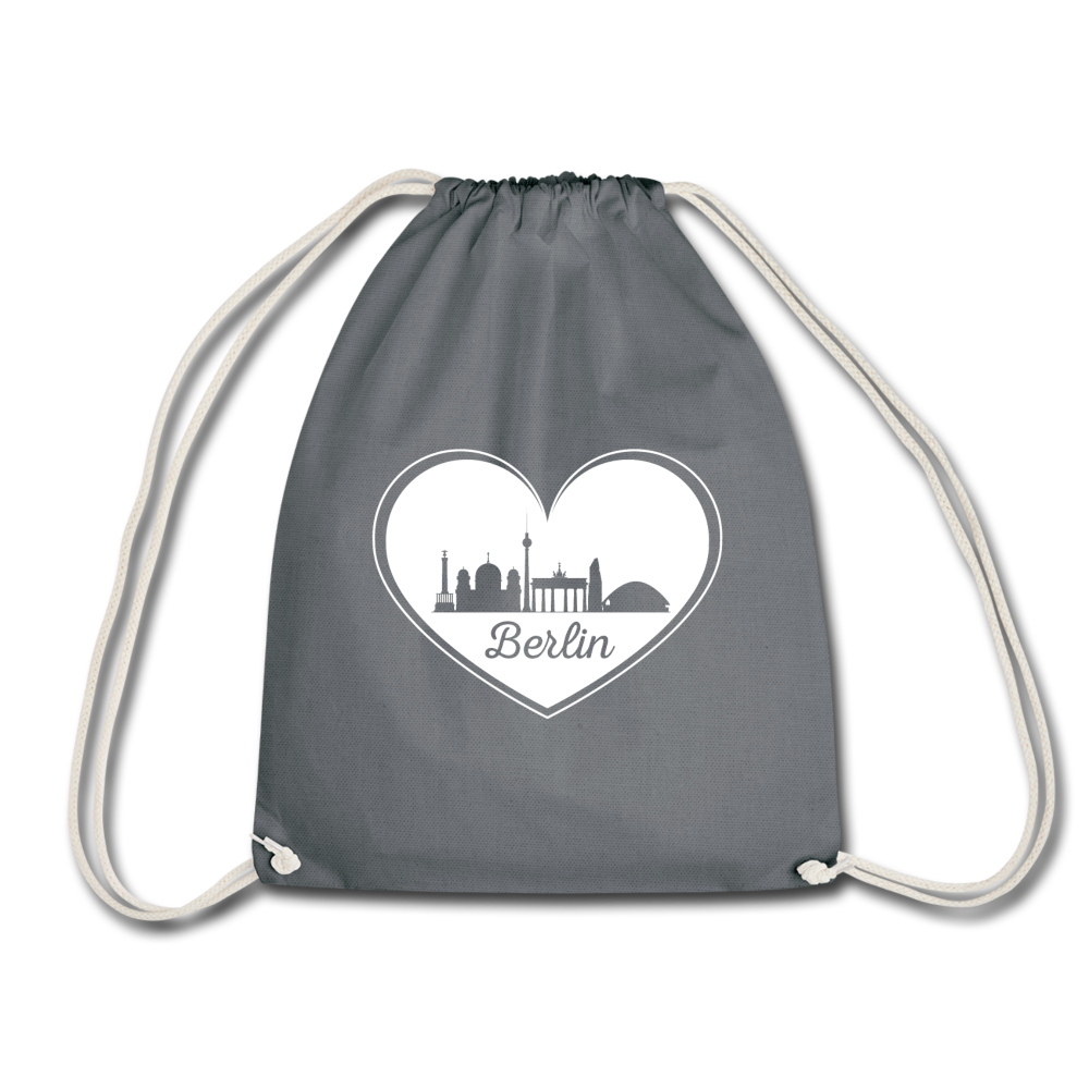 I love Berlin dunkel - Turnbeutel - Grau