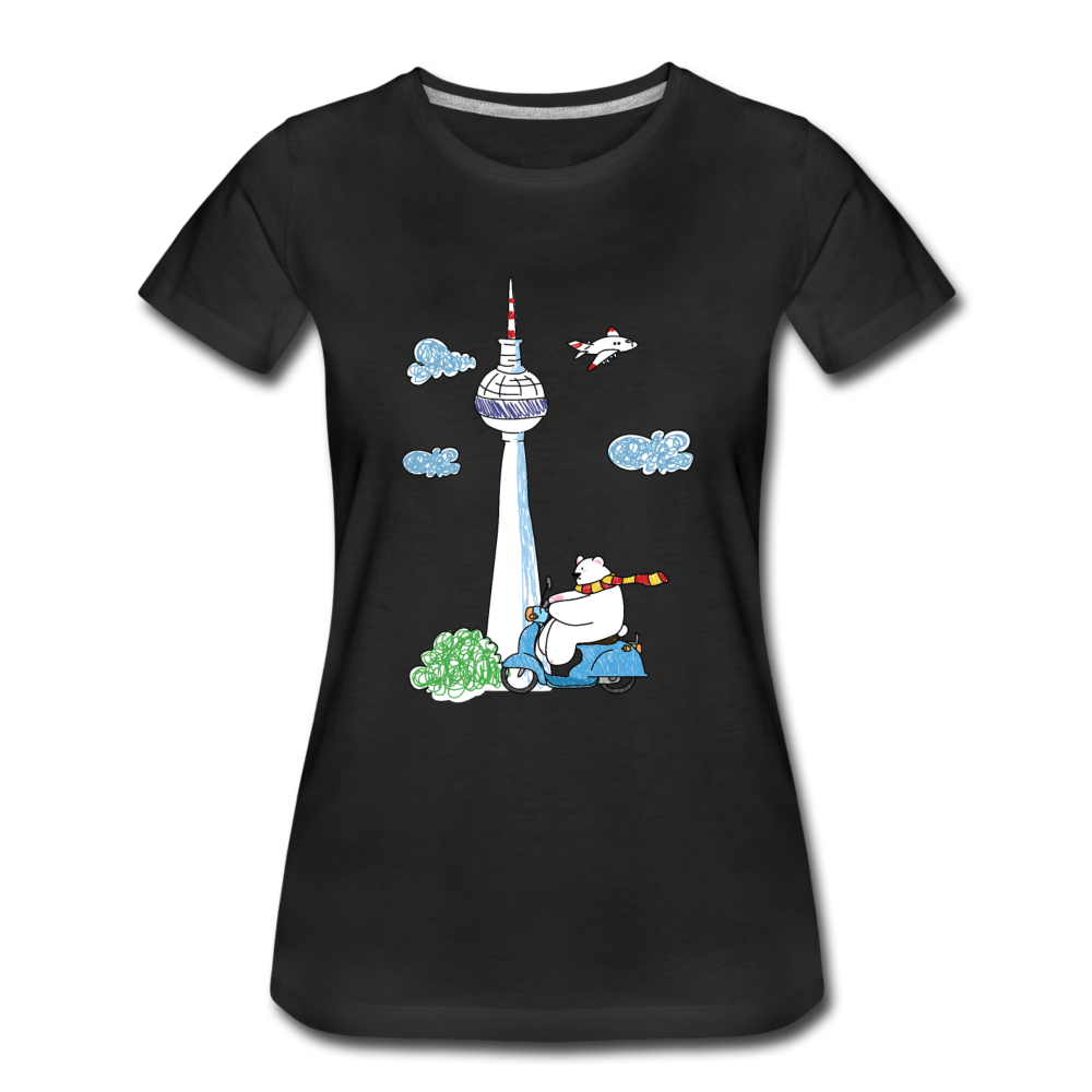 Roller Zum Berliner Fernsehturm - Frauen Premium T-Shirt - Schwarz
