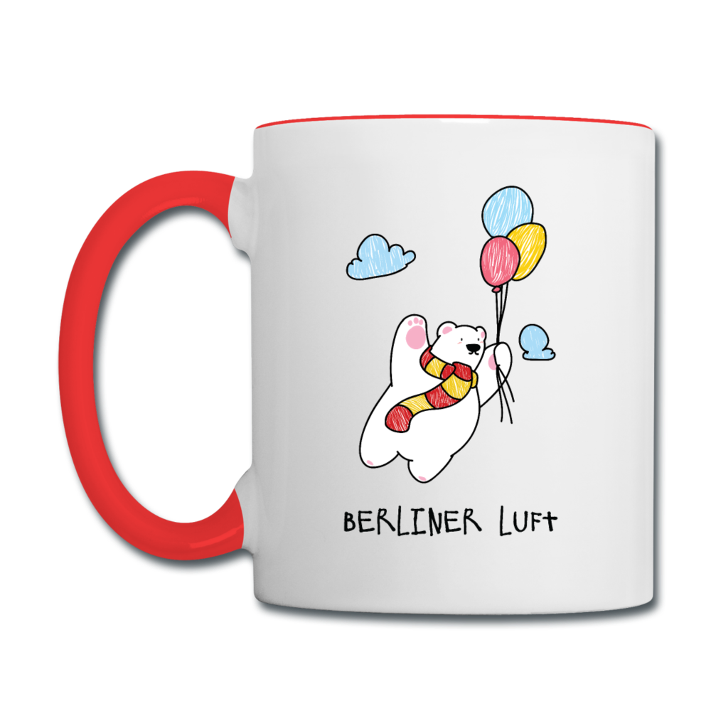 Der Bär fliegt - Tasse zweifarbig