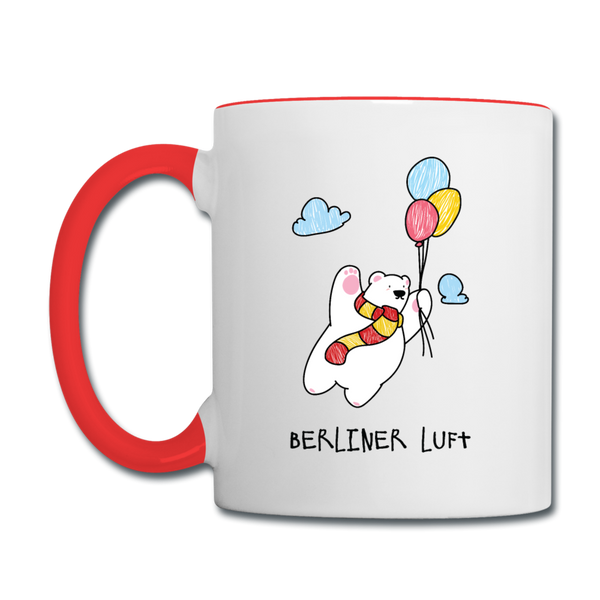 Der Bär fliegt - Tasse zweifarbig