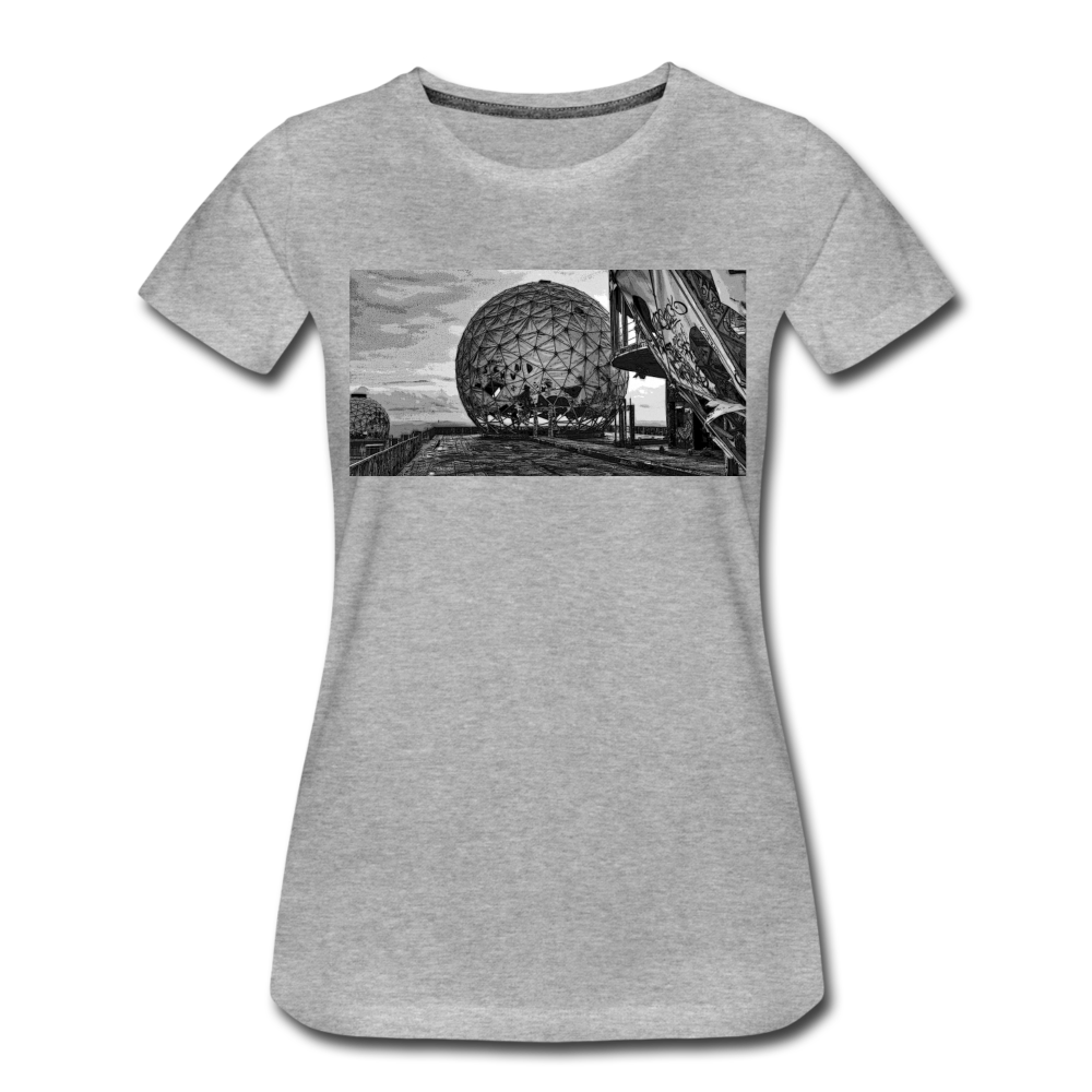 Teufelsberg im Bild - Frauen Premium T-Shirt - Grau meliert