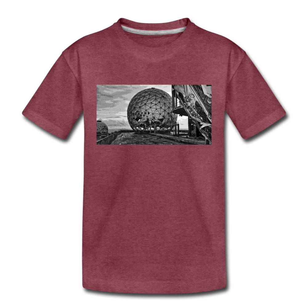 Teufelsberg im Bild - Kinder Premium T-Shirt - Bordeauxrot meliert