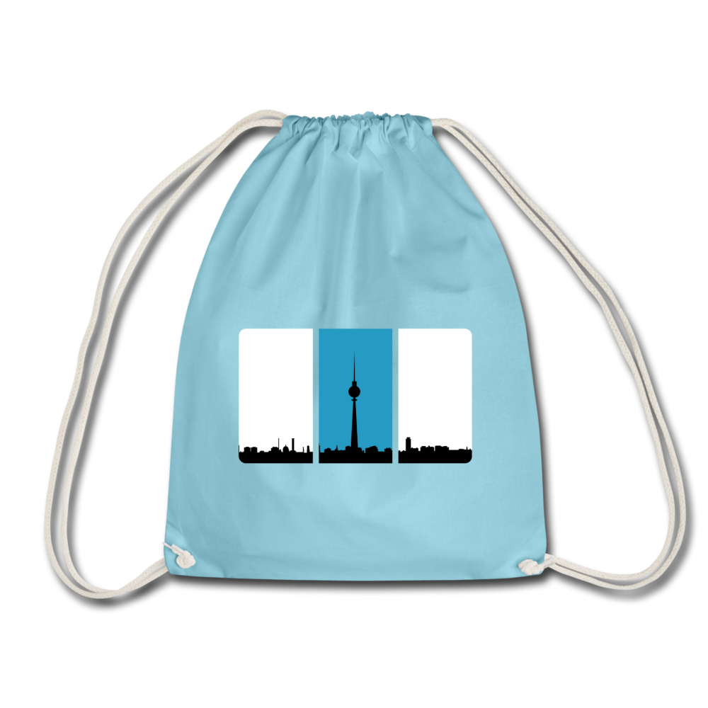 Berliner Skyline in Streifen - Turnbeutel - Aqua