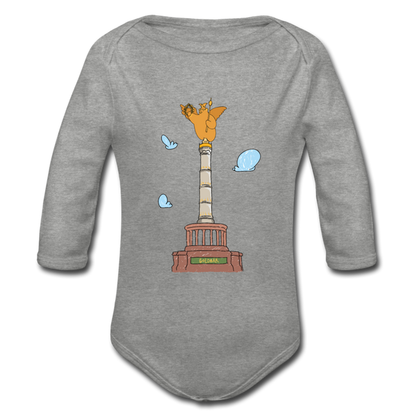 Gold Bär - Bio-Langarmbody - Grau meliert