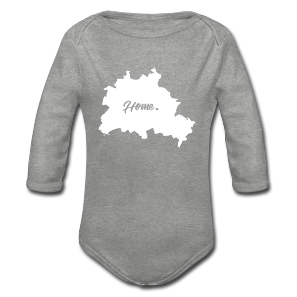 Heimat Berlin - Bio-Langarmbody - Grau meliert