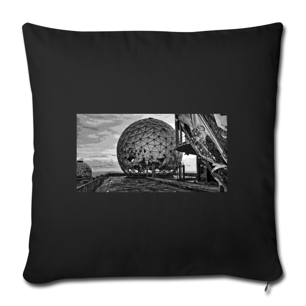 Teufelsberg im Bild - Sofakissen mit Füllung (45 x 45 cm) - Schwarz