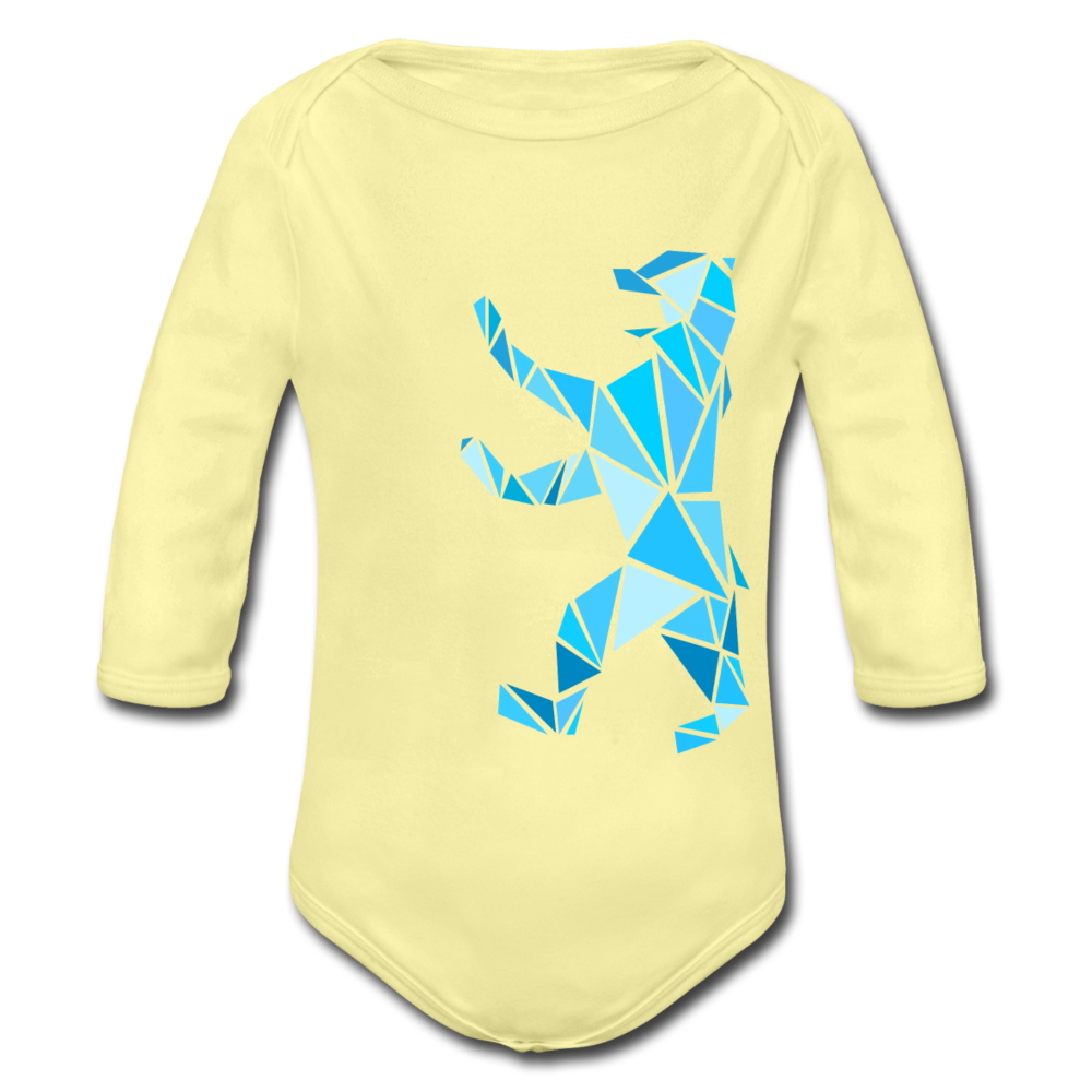 Berliner Bär Geometrie - Bio-Langarmbody - Hellgelb