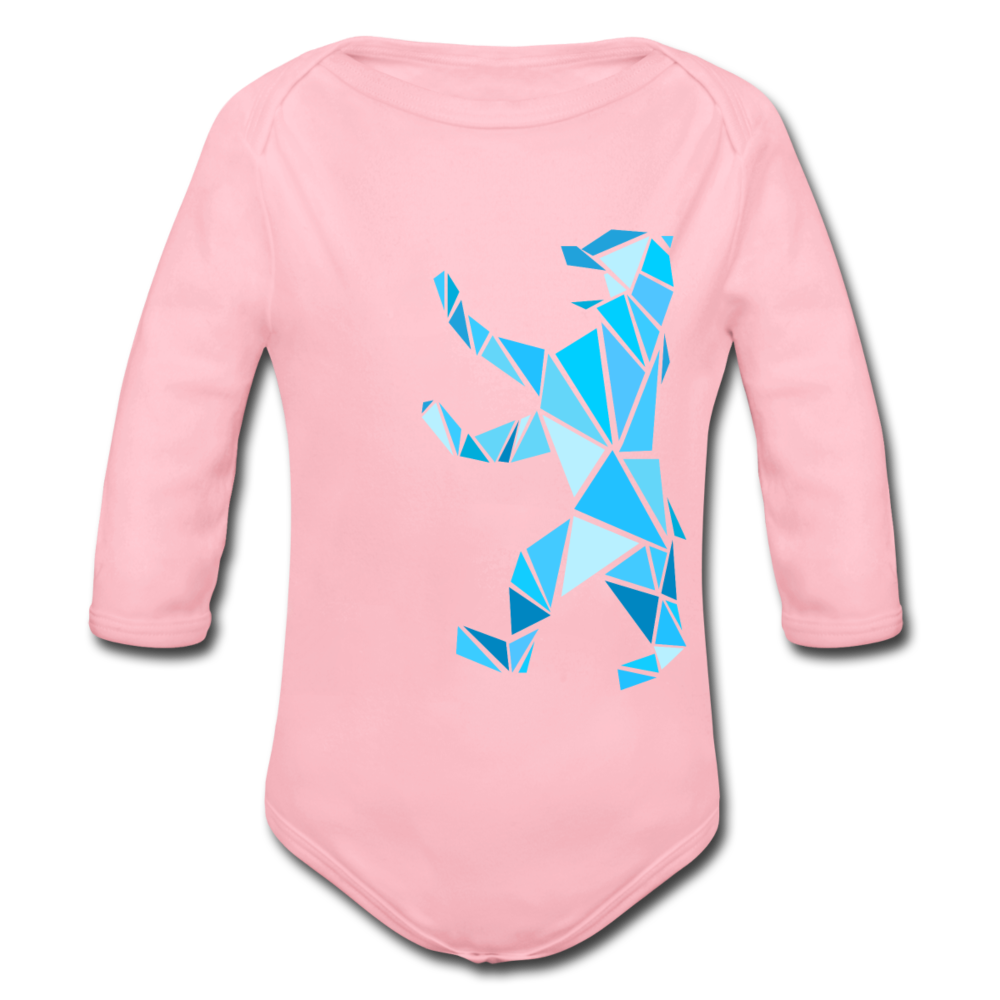 Berliner Bär Geometrie - Bio-Langarmbody - Hellrosa