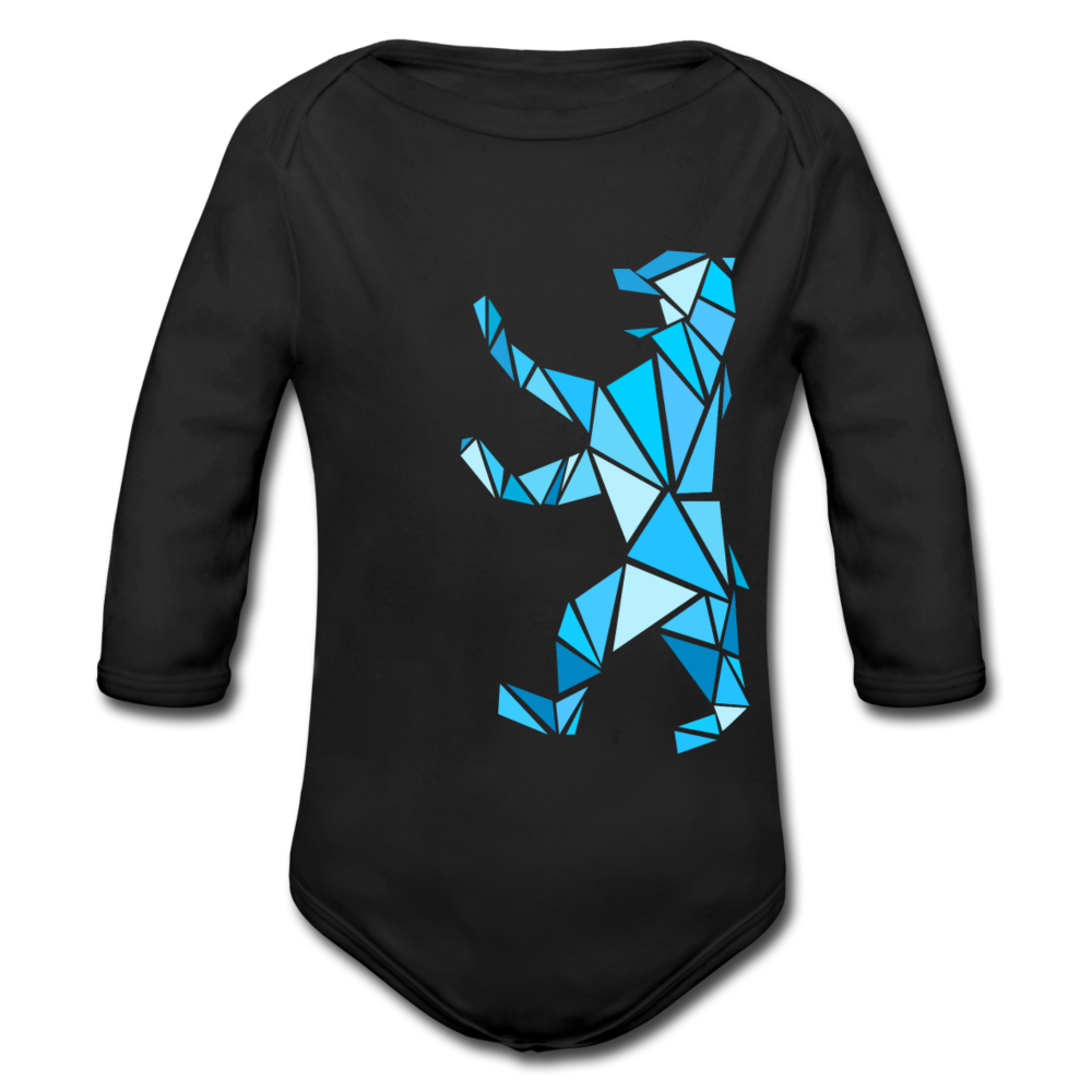 Berliner Bär Geometrie - Bio-Langarmbody - Schwarz