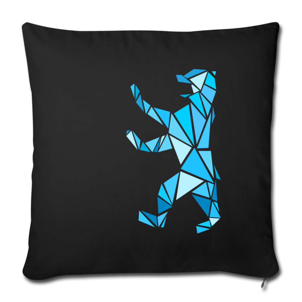 Berliner Bär Geometrie - Sofakissen mit Füllung (45 x 45 cm) - Schwarz