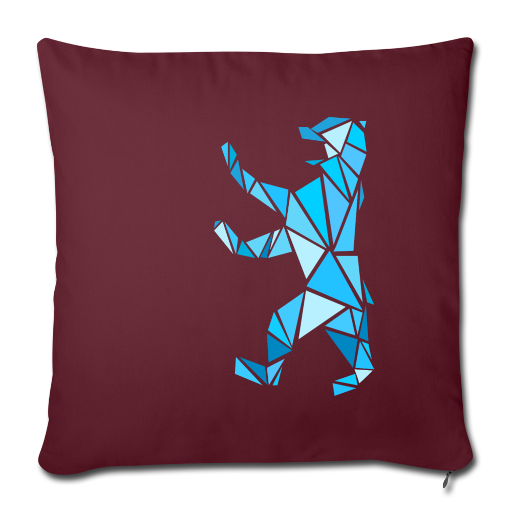 Berliner Bär Geometrie - Sofakissen mit Füllung (45 x 45 cm) - Burgunderrot