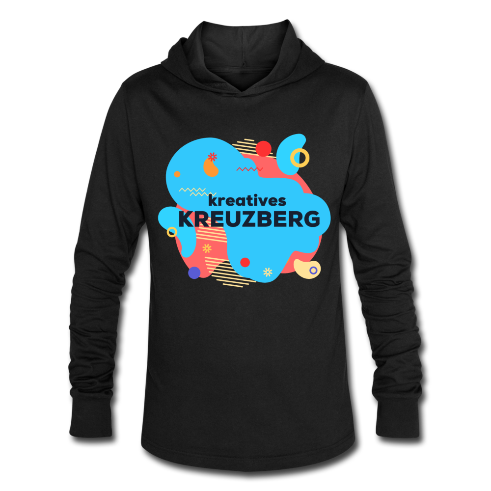 Kreatives Kreuzberg - Unisex Langarmshirt mit Kapuze - Schwarz