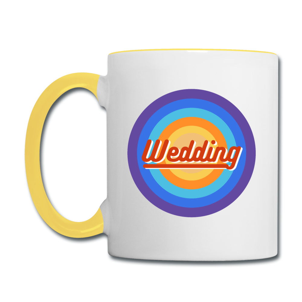 Wedding Retro - Tasse zweifarbig - Weiß/Gelb