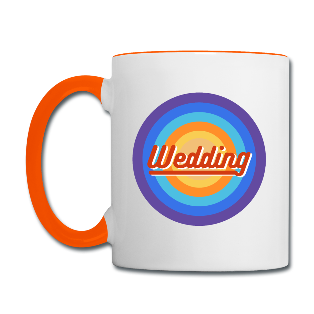 Wedding Retro - Tasse zweifarbig - Weiß/Orange