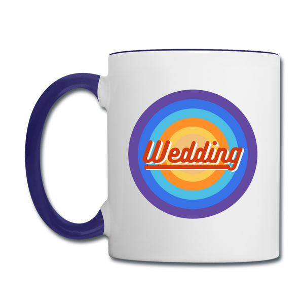 Wedding Retro - Tasse zweifarbig - Weiß/Kobaltblau