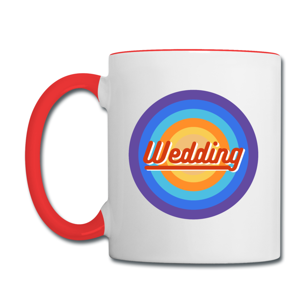 Wedding Retro - Tasse zweifarbig - Weiß/Rot