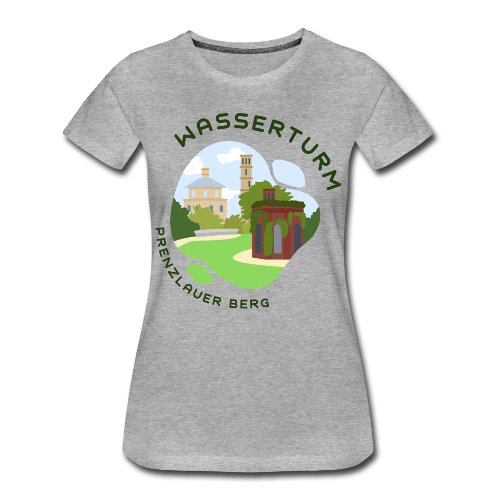 Wasserturm Prenzlauer Berg - Frauen Premium T-Shirt - Grau meliert