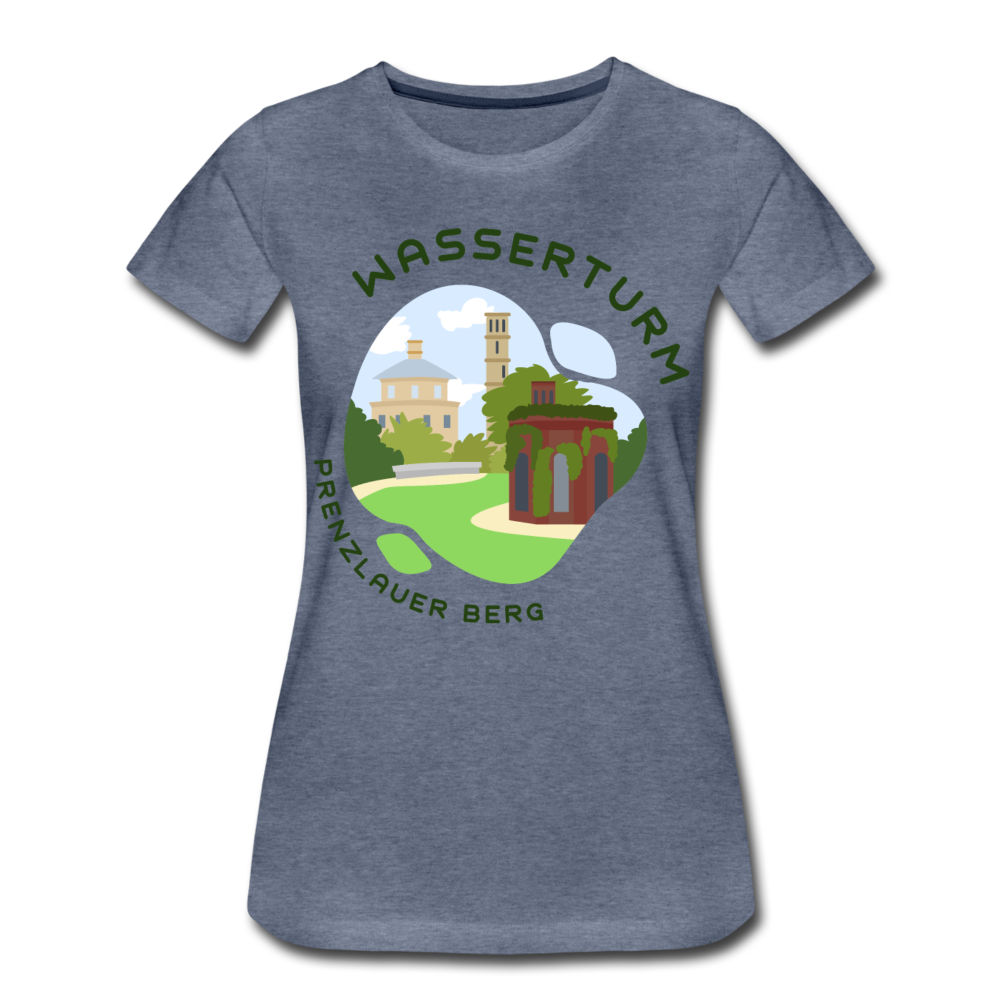 Wasserturm Prenzlauer Berg - Frauen Premium T-Shirt - Blau meliert