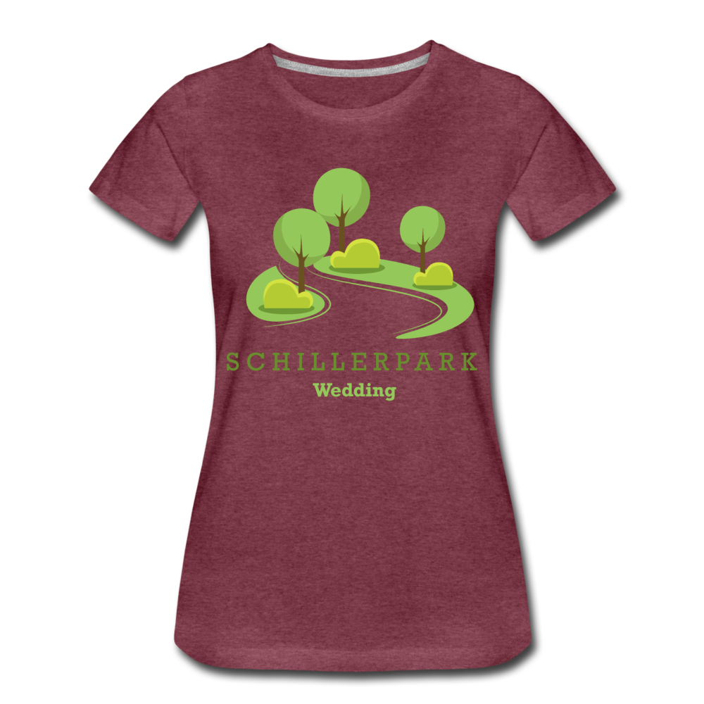 Schillerpark - Frauen Premium T-Shirt - Bordeauxrot meliert
