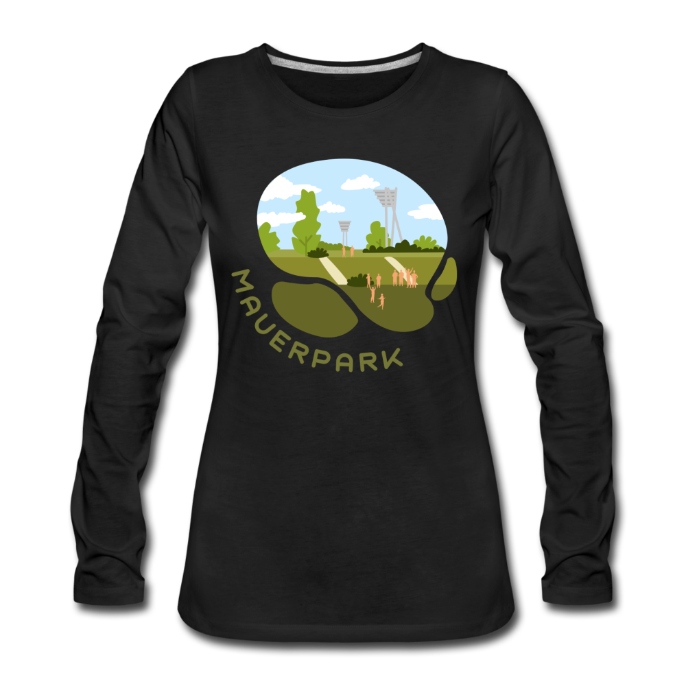 Mauerpark - Frauen Premium Langarmshirt - Schwarz