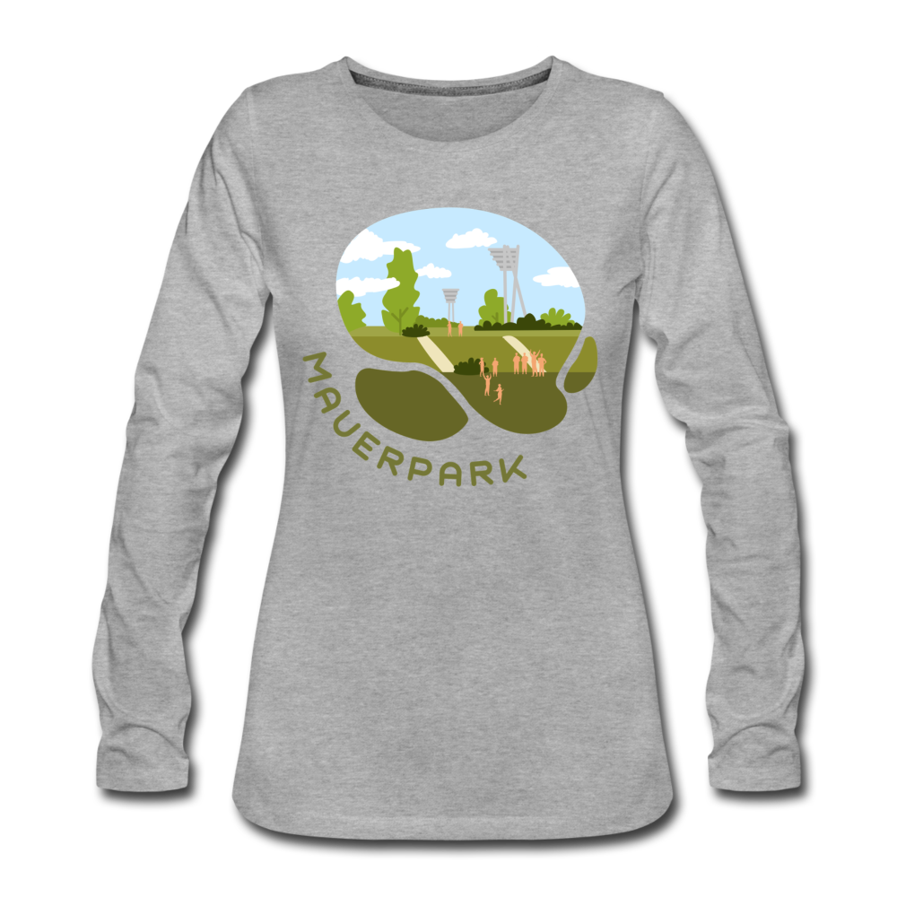 Mauerpark - Frauen Premium Langarmshirt - Grau meliert