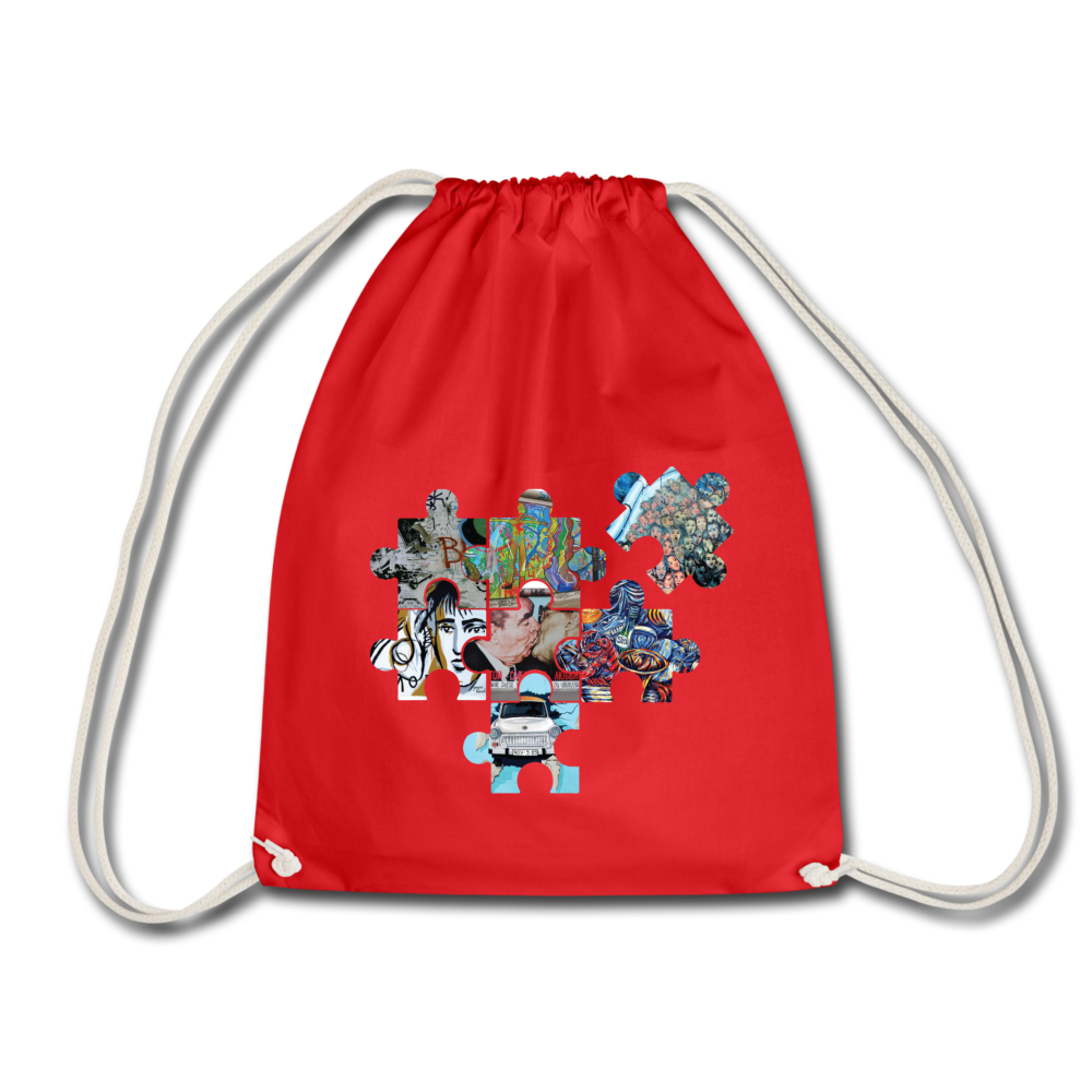 Berliner Mauer Puzzle - Turnbeutel - Rot