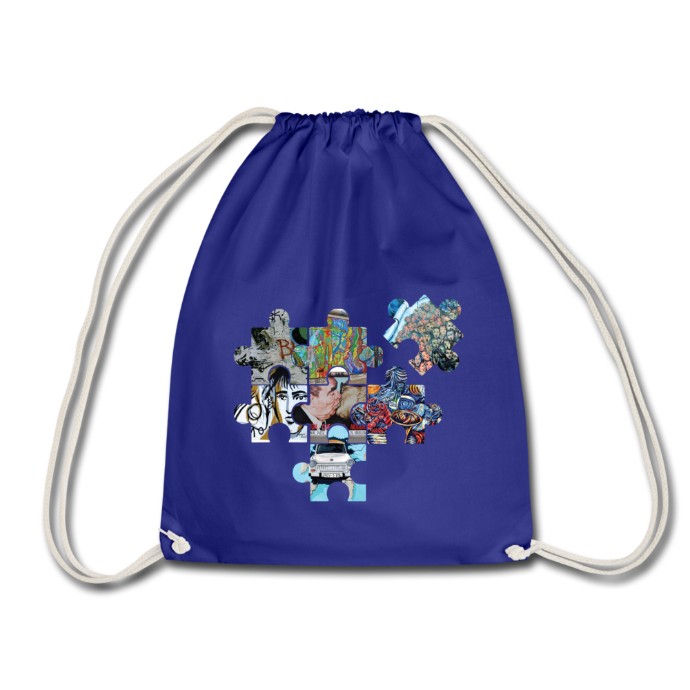 Berliner Mauer Puzzle - Turnbeutel - Königsblau