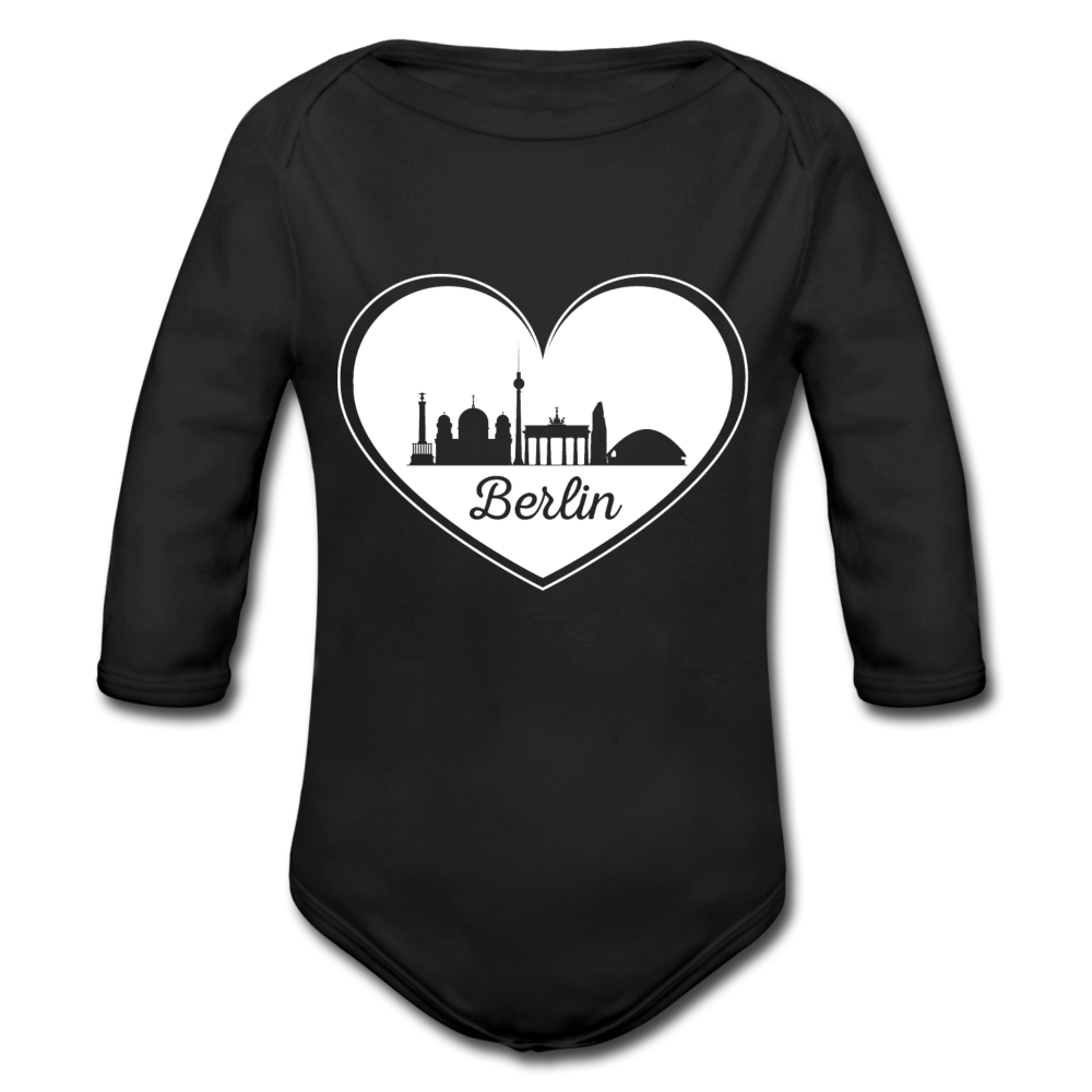 I love Berlin weiß - Bio-Langarmbody - Schwarz