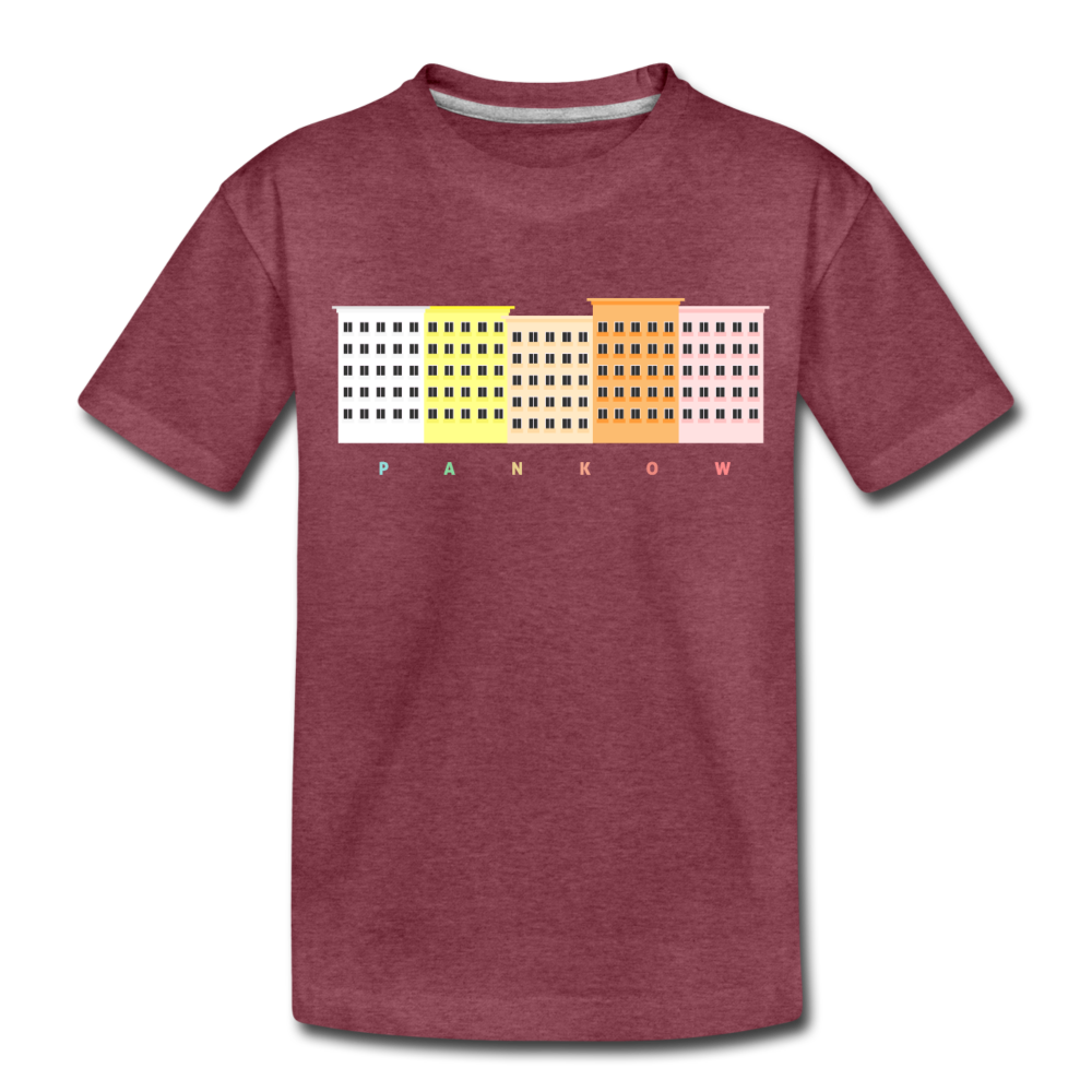 Wohnraum Pankow - Kinder Premium T-Shirt - Bordeauxrot meliert