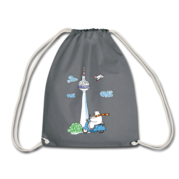 Roller Zum Berliner Fernsehturm - Turnbeutel - Grau